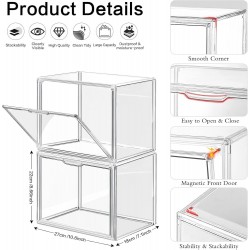 4 Packs Clear Plastic Handbag Storage Organizer for Closet Display Box Stackable