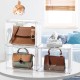 4 Packs Clear Plastic Handbag Storage Organizer for Closet Display Box Stackable