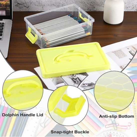1-Pack Clear Plastic Storage Box with Lid-9″x5.5″x2.8″, Stackable Organizer