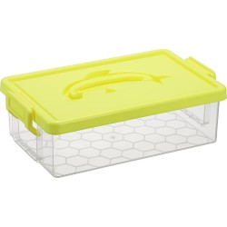 1-Pack Clear Plastic Storage Box with Lid-9″x5.5″x2.8″, Stackable Organizer