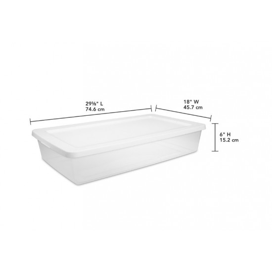2 Pack 41 QT Under Bed Storage Bin with Snap-On Lid