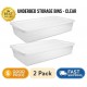 2 Pack 41 QT Under Bed Storage Bin with Snap-On Lid