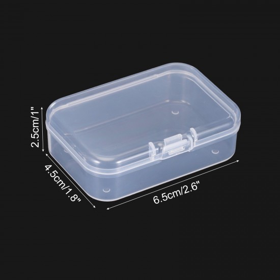 20 Pack 2.6x1.8x1 Inch Plastic Clear Storage Box with Hinged Lid
