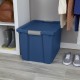 Large Storage Bin, 20 Gallon Plastic Storage Container with Latch Lid, Blue
