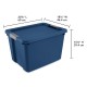 2 x Large Storage Bin, 20 Gallon Plastic Storage Container with Latch Lid, Blue Style 6461