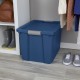 2 x Large Storage Bin, 20 Gallon Plastic Storage Container with Latch Lid, Blue Style 6461