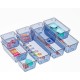 Elegant 9 Pack Clear Drawer Organizer Set - Stackable Storage Solution