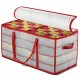 Christmas Ornament Storage Box 2-Sided Dual-Zipper 128 Ornaments (26x13