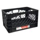 24 QT Milk Crate 3 Pack Heavy Duty Stackable Storage Bin Plastic Black