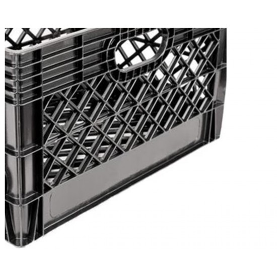 24 QT Milk Crate 3 Pack Heavy Duty Stackable Storage Bin Plastic Black