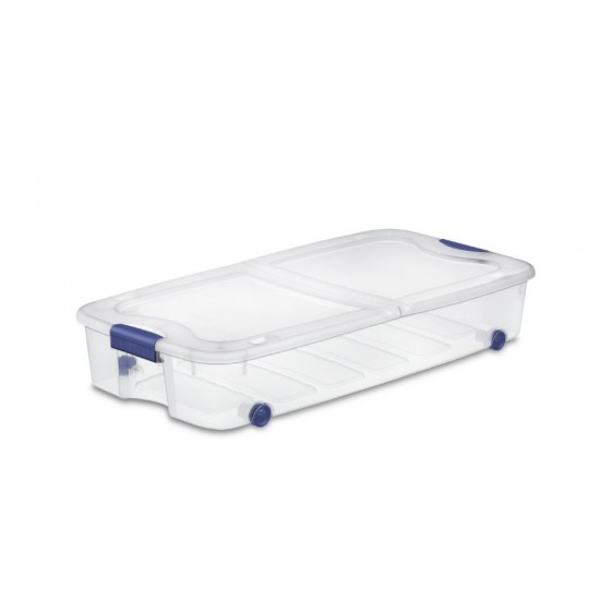 2 Pack 66 QT Underbed Storage Bin with Wheels & Latching Lid