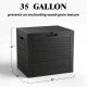 35 Gallon Outdoor Storage Box Waterproof, Resin Deck Box with Lockable Lid