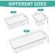 6 Pack Clear Drawer Organizer Set, Drawer Storage Trays, Storage Bins