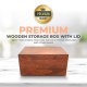 Large Wooden Oak Box with Hinged Lid - Wood Storage Box with Lid Keepsake Boxes