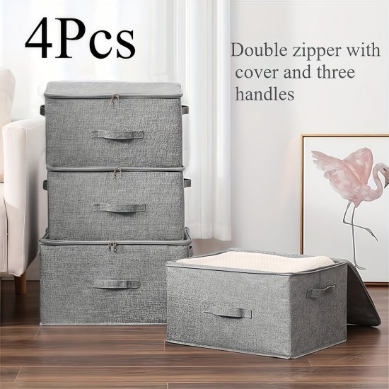 4Pcs Extra-large foldable cationic storage box, waterproof storage box