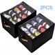 2 Pack Oxford Fabric Shoe Organizer Closet Storage Box Fits 24 Pairs Adjustable