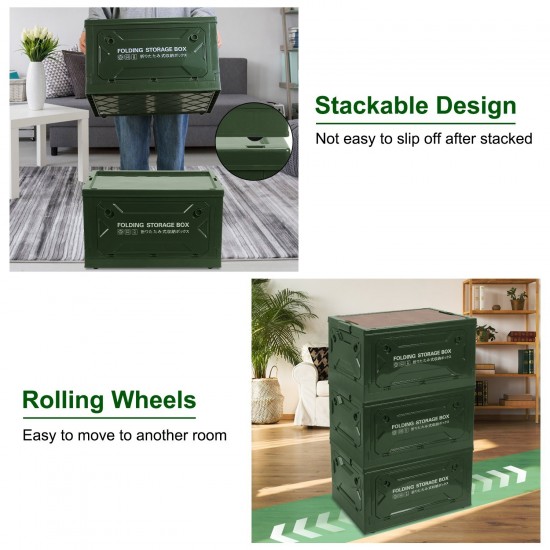 Storage Bin Collapsible Camp Bin Stackable Organizer Kitchen Outdoor Shelf Box