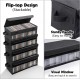 CD Storage Box, CD Case Holder with Handles, 14.17×6.3×5.51 in Lid and Clear Wind