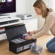 CD Storage Box, CD Case Holder with Handles, 14.17×6.3×5.51 in Lid and Clear Wind
