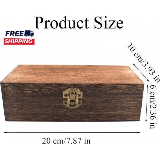 Wood Storage Box with Lid Solid Wood Container Box Decorative Table Large