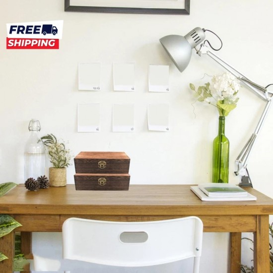 Wood Storage Box with Lid Solid Wood Container Box Decorative Table Large