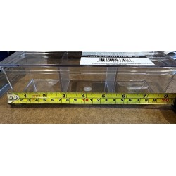 ESSENTIALS Clear Acrylic 3-Compartment Organizer Storage Box w/Lid - 8x3x2
