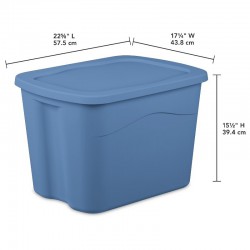 Large Storage Bin, 18 Gallon Durable Plastic Storage Tote with Snap-on Lid