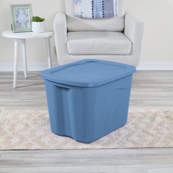 Large Storage Bin, 18 Gallon Durable Plastic Storage Tote with Snap-on Lid