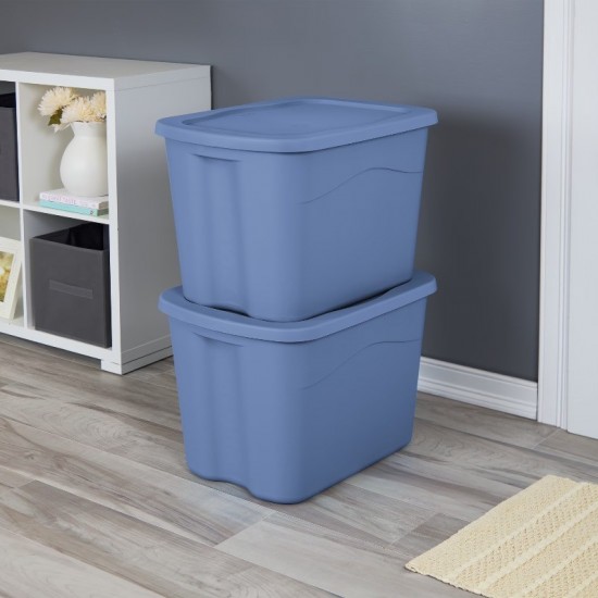 Large Storage Bin, 18 Gallon Durable Plastic Storage Tote with Snap-on Lid