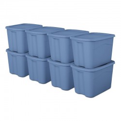 Large Storage Bin, 18 Gallon Durable Plastic Storage Tote with Snap-on Lid