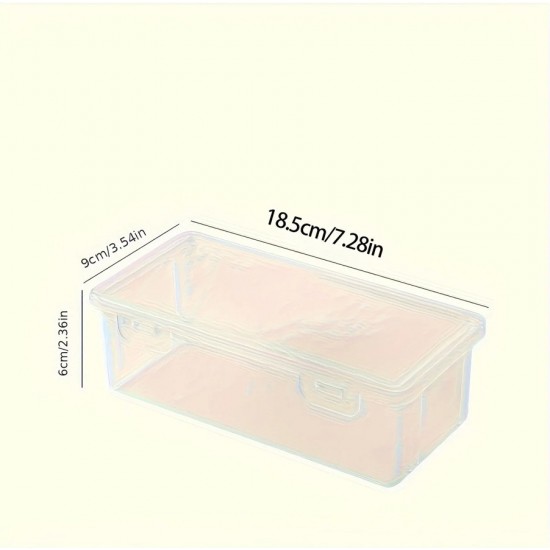 4pcs Clear Plastic Storage Boxes with Hinged Lids – Multipurpose Organizer Set