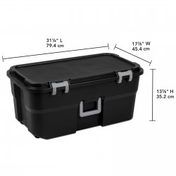 22 Gallon Large Wheeled Footlocker Heavy Duty Plastic Storage Trunk Container