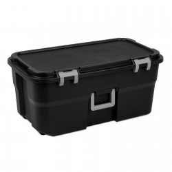 22 Gallon Large Wheeled Footlocker Heavy Duty Plastic Storage Trunk Container