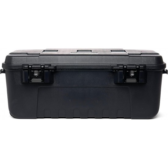 108 Quart Rolling Storage Trunk with Wheels Lockable Heavy Duty Black Container