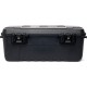 108 Quart Rolling Storage Trunk with Wheels Lockable Heavy Duty Black Container