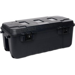 108 Quart Rolling Storage Trunk with Wheels Lockable Heavy Duty Black Container