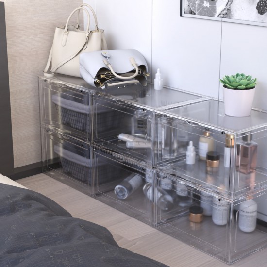 6/9/12Pack Clear Shoe Storage Box Plastic Sneaker Display Case Organizer Boxes