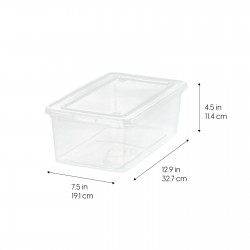 5 QT Plastic Storage Bins with Lids, Stackable Totes, Containers, Clear, 20Pk