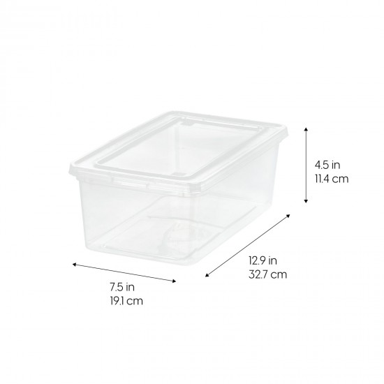 5 QT Plastic Storage Bins with Lids, Stackable Totes, Containers, Clear, 20Pk