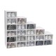 20 Pack Clear Foldable Shoe Storage Boxes Stackable Plastic Organiser 33x23x14cm