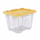 6 Pack Mini Plastic Storage Tote Boxes Lids 2.5 QT Clear Organizer Bin Stackable