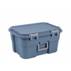 14 Gallon Footlocker Storage Bin Heavy Duty Lockable Trunk Blue
