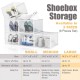 6 Pack Large Stackable Plastic Shoe Box Storage Organizer Transparent Case
