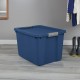 Large Storage Bin, 20 Gallon Plastic Storage Container with Latch Lid, Blue Style 5922