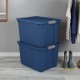 Large Storage Bin, 20 Gallon Plastic Storage Container with Latch Lid, Blue Style 5922