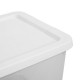 (4) 12 Quart Storage Boxes, Clear Plastic Storage Bin with Snap-On Lid, White Style 0787