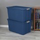 Extra Large Storage Bin, 34 Gallon Plastic Storage Container with Latch Lid, Blue