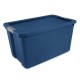 Extra Large Storage Bin, 34 Gallon Plastic Storage Container with Latch Lid, Blue