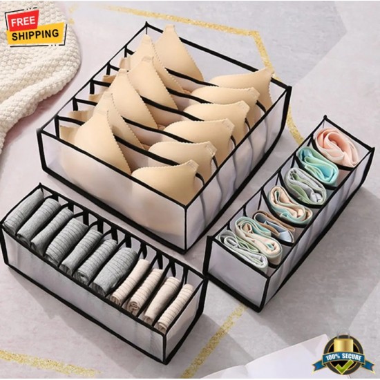 1 pc Closet Organizer Socks Underwear Bra Foldable Drawer Storage Box Grids