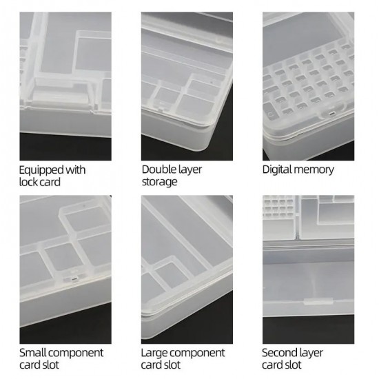 1pc Transparent Plastic Organizer Box Electronic Parts Screw Storage Case